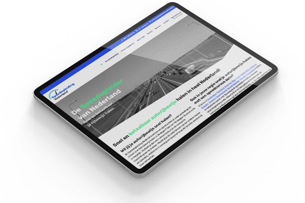 Spoedopleiding Nederland website gebouwd door Swerk ,webdesign amsterdam