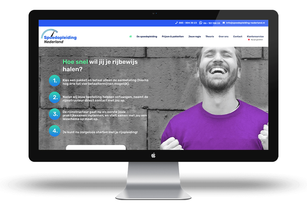 Spoedopleiding Nederland website gebouwd door Swerk ,webdesign amsterdam