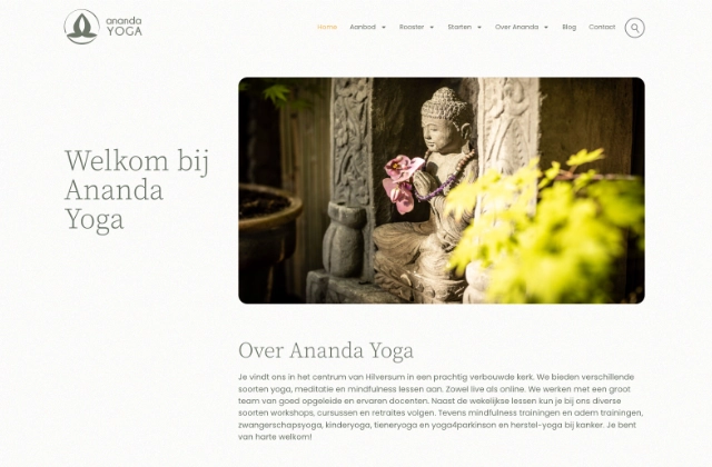 Ananda Yoga, website door swerk.nl